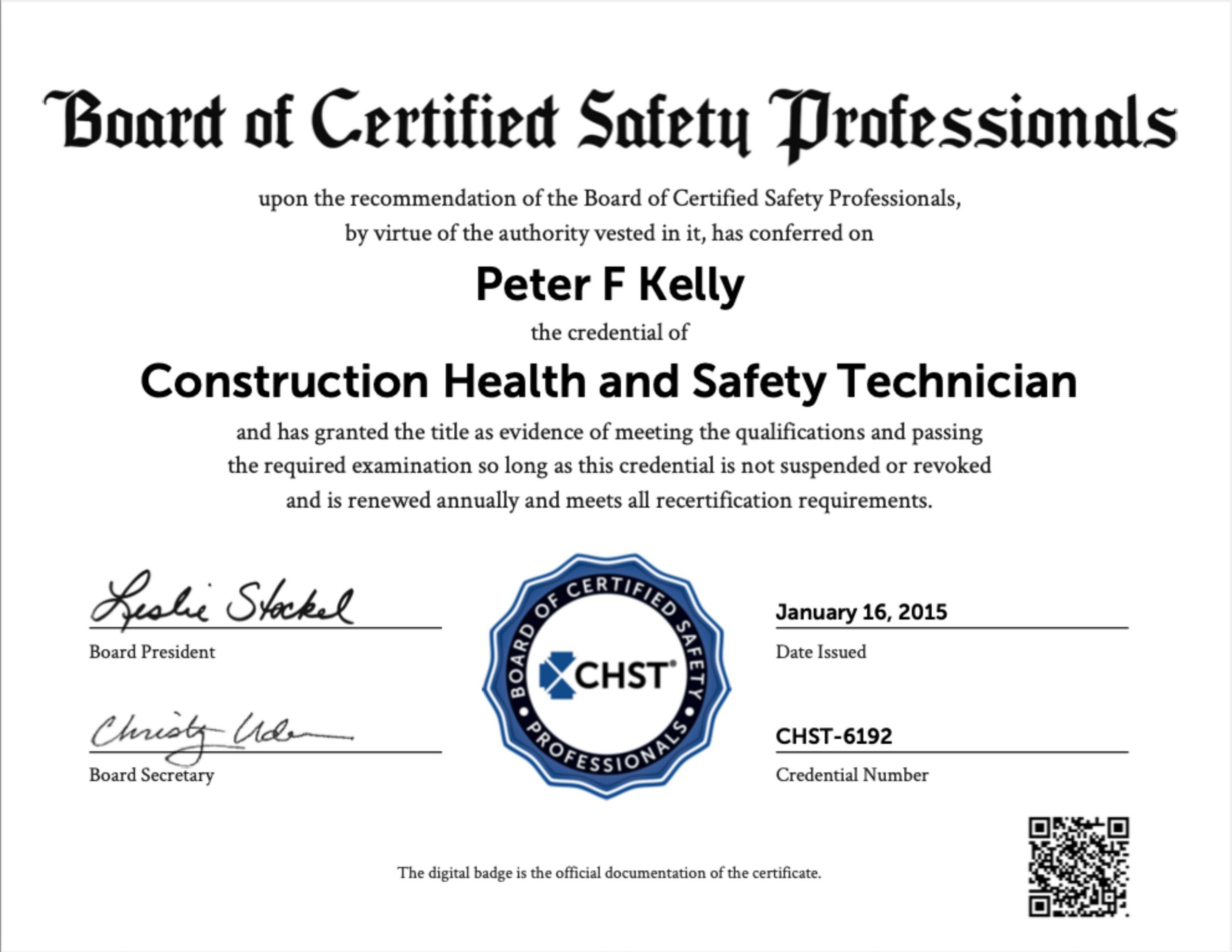 Service Certified Safety Systems