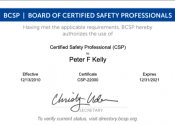 Certified Safety  Professional (CSP)